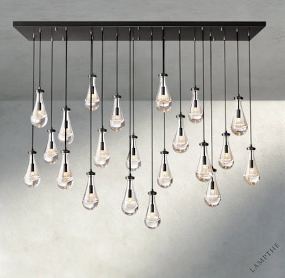 72" / Bronze Rain Rectangular Chandelier 54", 72"
