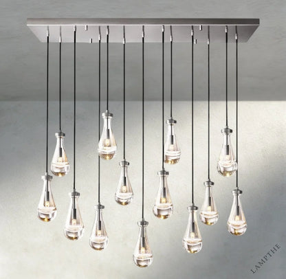 54" / Nickle Rain Rectangular Chandelier 54", 72"