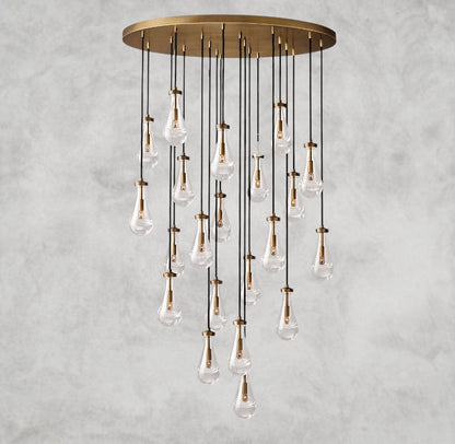 47" / Brass Rain Round Chandelier 18", 36", 47", 60"