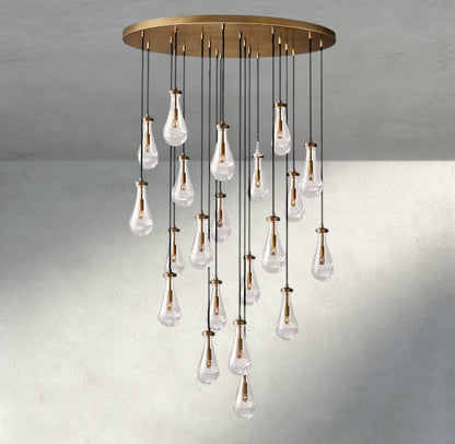 47" / Brass Rain Round Chandelier 18", 36", 47", 60"