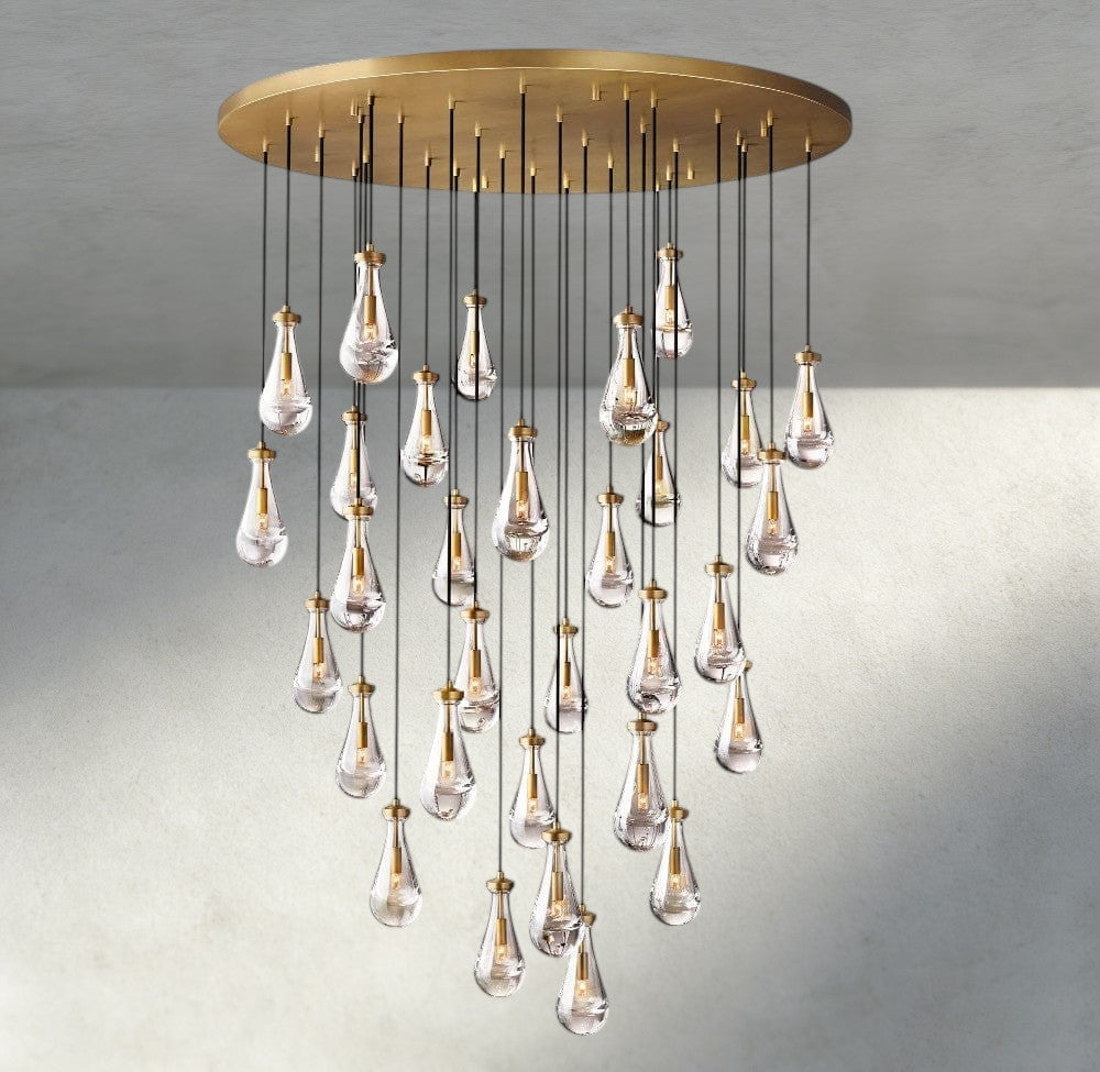 60" / Brass Rain Round Chandelier 18", 36", 47", 60"
