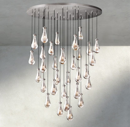 60" / Nickle Rain Round Chandelier 18", 36", 47", 60"