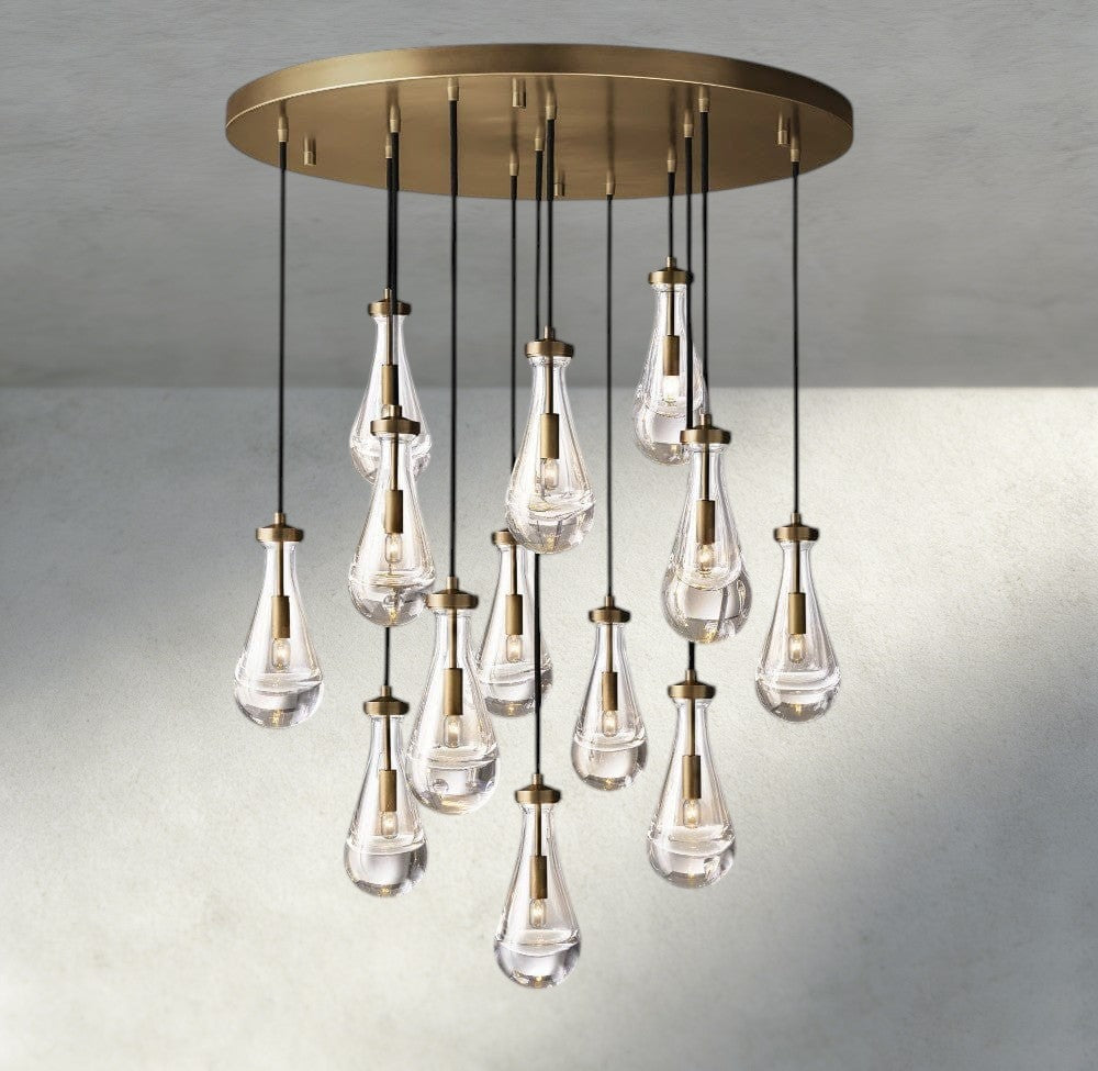 36" / Brass Rain Round Chandelier 18", 36", 47", 60"