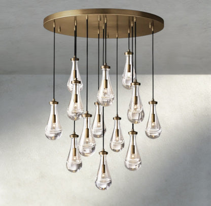 36" / Brass Rain Round Chandelier 18", 36", 47", 60"