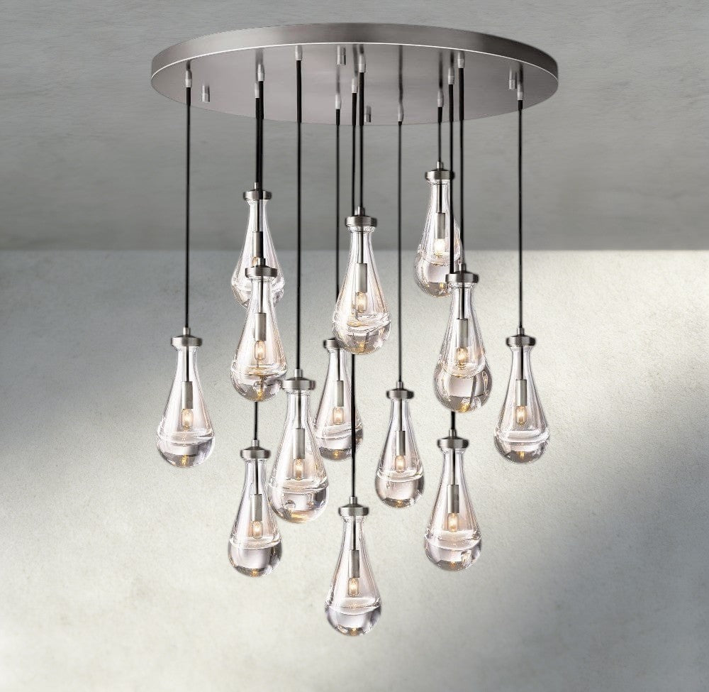 36" / Nickle Rain Round Chandelier 18", 36", 47", 60"
