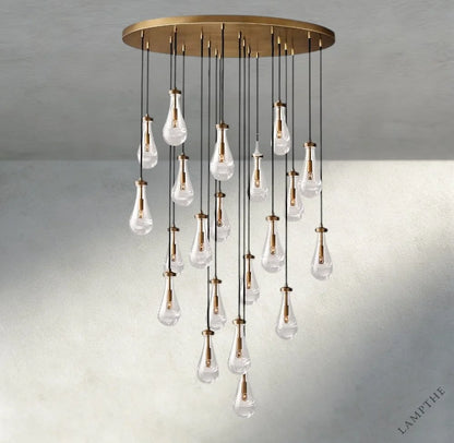 47" / Brass Rain Round Chandelier 18", 36", 47", 60"