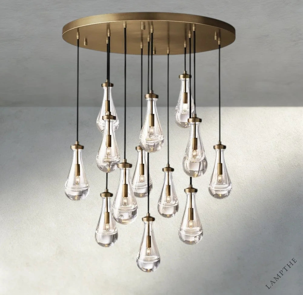 36" / Brass Rain Round Chandelier 18", 36", 47", 60"