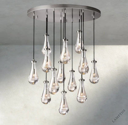 36" / Nickle Rain Round Chandelier 18", 36", 47", 60"