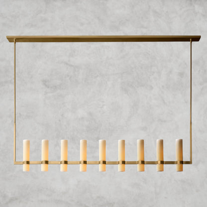 Ravelle Linear Milk Glass Chandelier 59", 71"