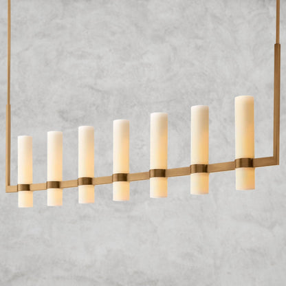 Ravelle Linear Milk Glass Chandelier 59", 71"