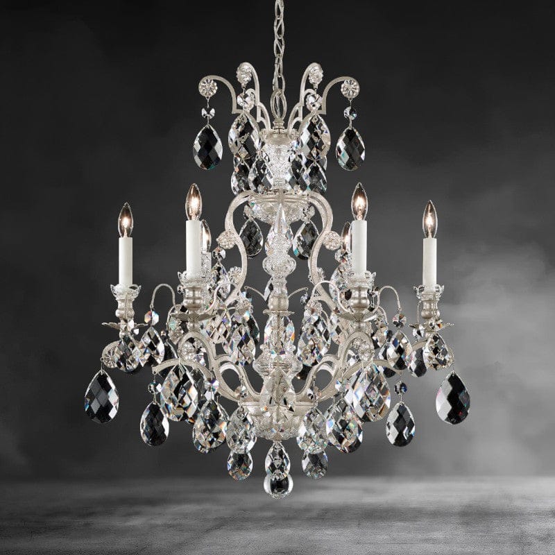 Antique Silver / Clear Heritage Crystal Renaissance Chandelier 23"