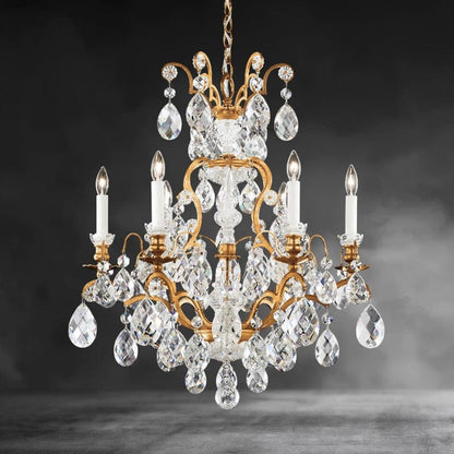 French Gold / Clear Heritage Crystal Renaissance Chandelier 23"