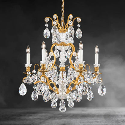 Heirloom Gold / Clear Heritage Crystal Renaissance Chandelier 23"