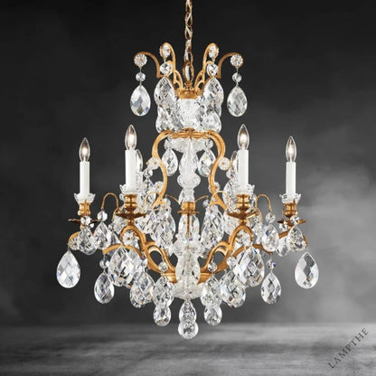 French Gold / Clear Heritage Crystal Renaissance Chandelier 23"