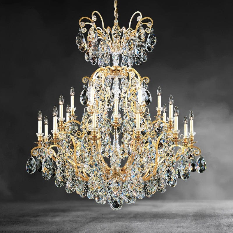 Heirloom Gold / Clear Heritage Crystal Renaissance Chandelier 45"