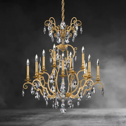 Heirloom Gold Renaissance Nouveau Chandelier 32"