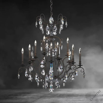 Black Renaissance Nouveau Chandelier 32"