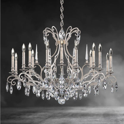 Antique Silver Renaissance Nouveau Chandelier 40"
