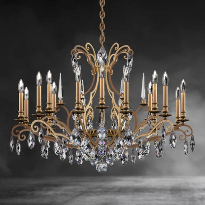 Etruscan Gold Renaissance Nouveau Chandelier 40"