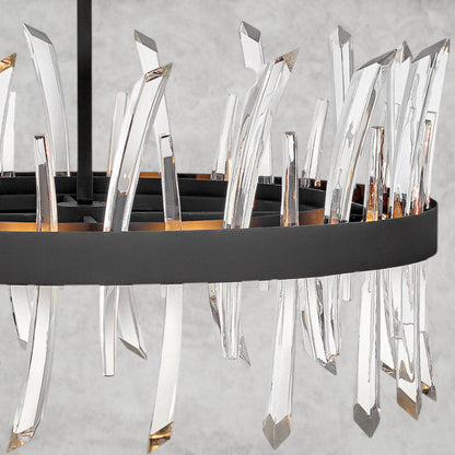 Revel 8 - Light Unique Wagon Wheel Chandelier with Crystal Accents
