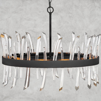 Revel 8 - Light Unique Wagon Wheel Chandelier with Crystal Accents