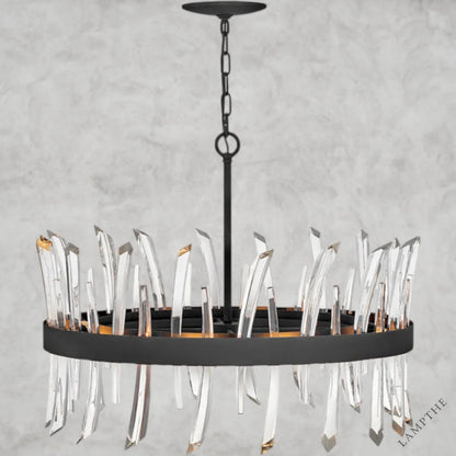 Revel 8 - Light Unique Wagon Wheel Chandelier with Crystal Accents
