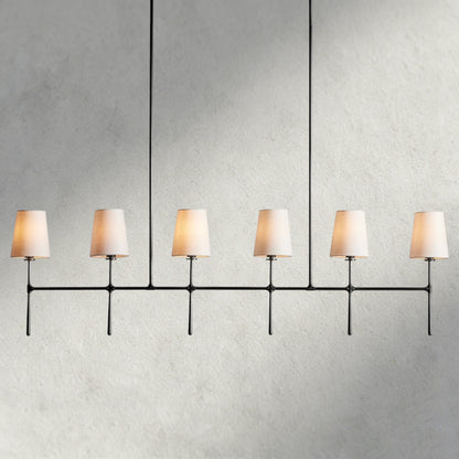 6 Light / Bronze Rhodes Linear Chandelier
