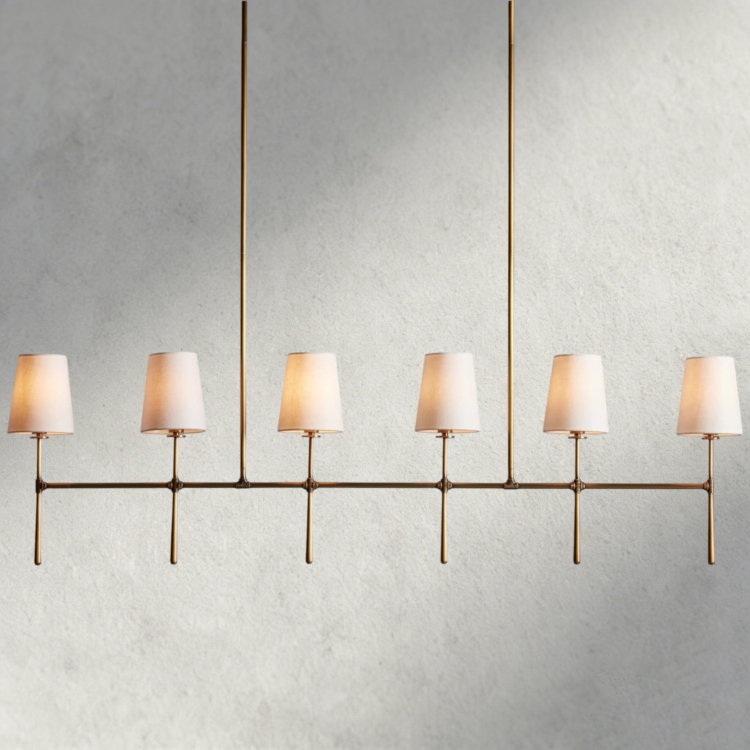 6 Light / Brass Rhodes Linear Chandelier