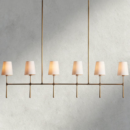 6 Light / Brass Rhodes Linear Chandelier