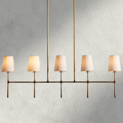5 Light / Brass Rhodes Linear Chandelier