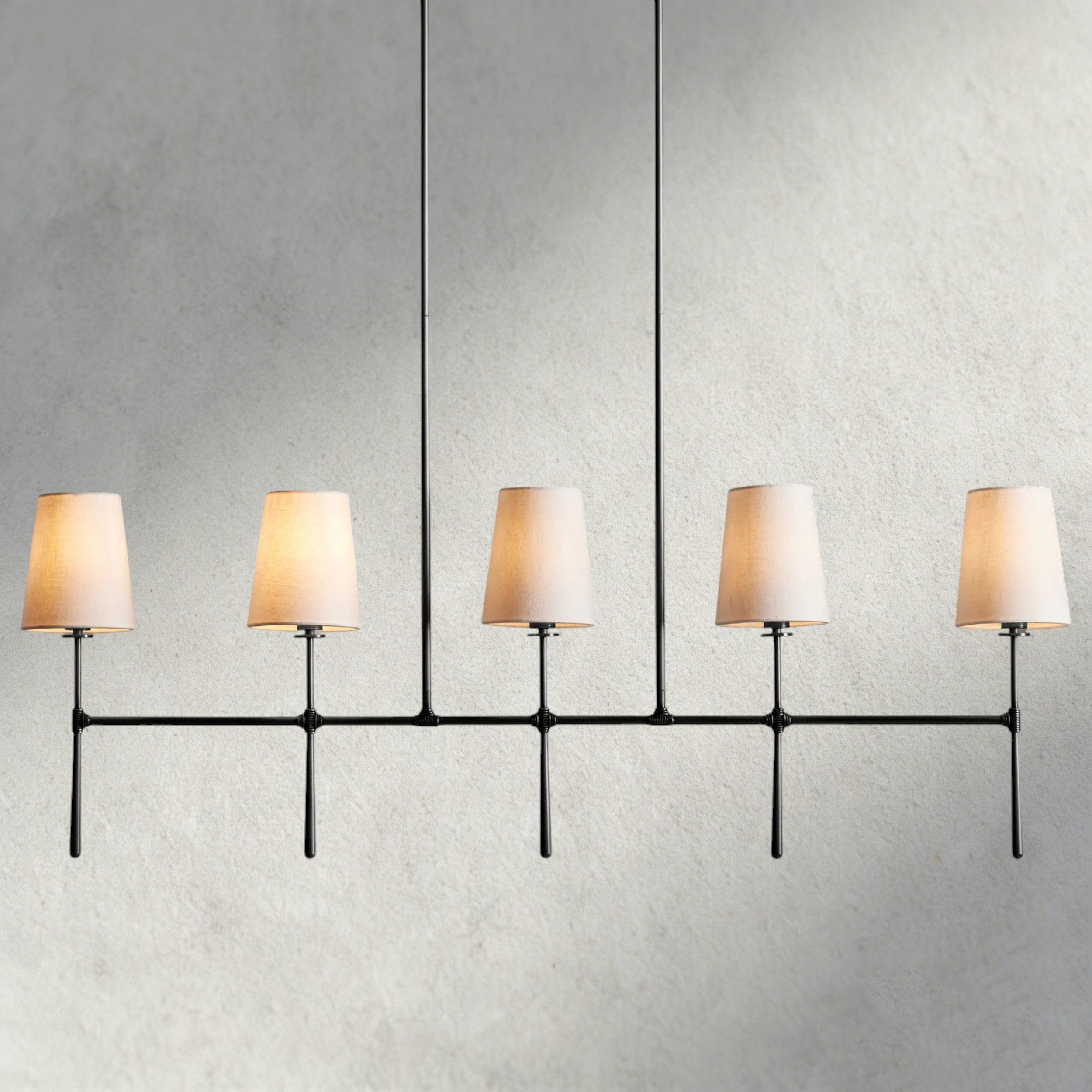 5 Light / Bronze Rhodes Linear Chandelier