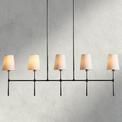 5 Light / Bronze Rhodes Linear Chandelier