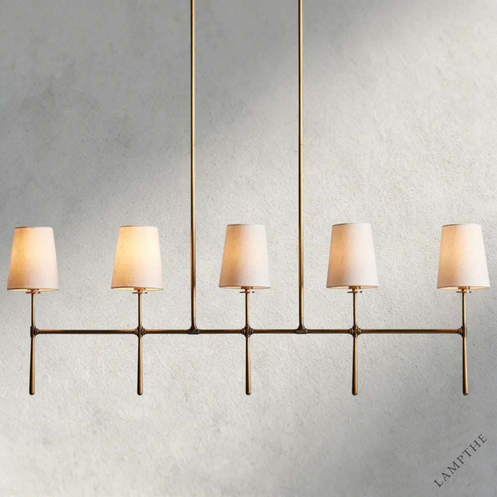 5 Light / Brass Rhodes Linear Chandelier