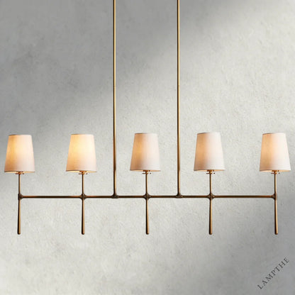 5 Light / Brass Rhodes Linear Chandelier