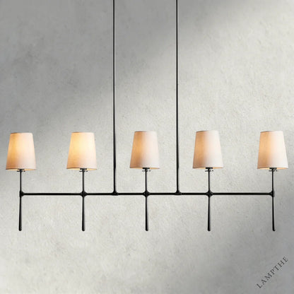 5 Light / Bronze Rhodes Linear Chandelier