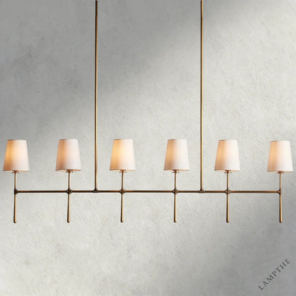 6 Light / Brass Rhodes Linear Chandelier