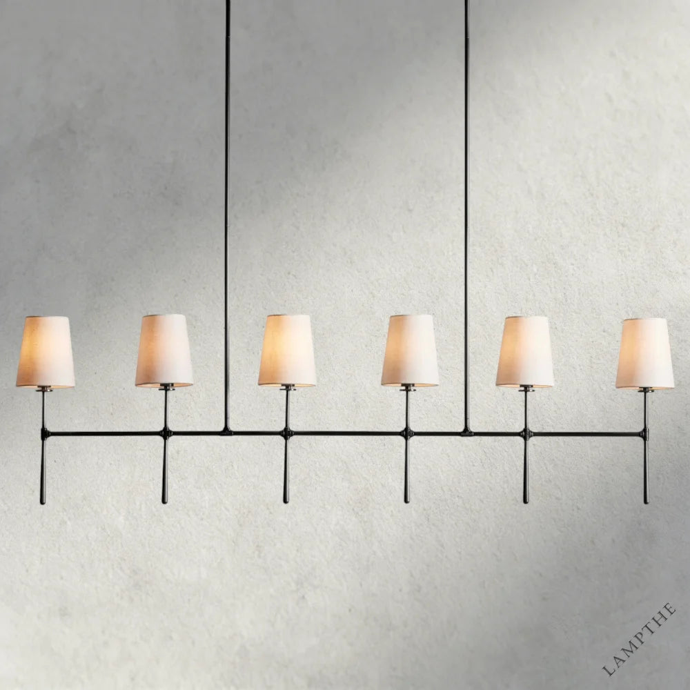 6 Light / Bronze Rhodes Linear Chandelier