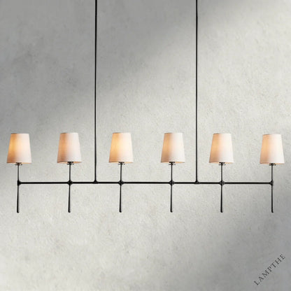 6 Light / Bronze Rhodes Linear Chandelier