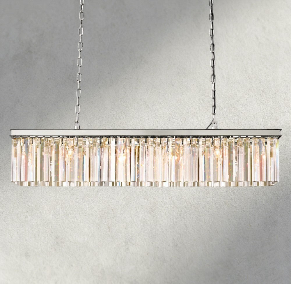 49" / Nickle Rhys Rectangular Chandelier 49", 60"
