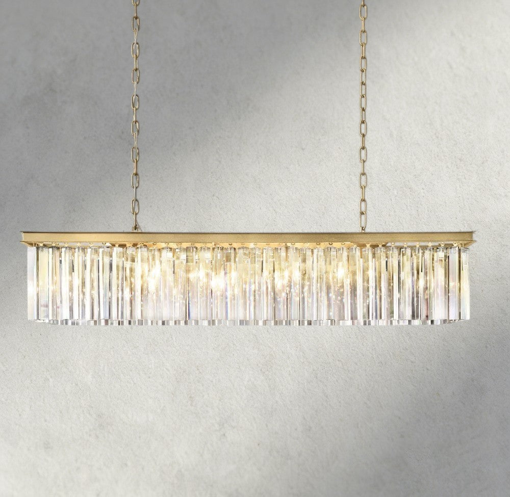 49" / Brass Rhys Rectangular Chandelier 49", 60"