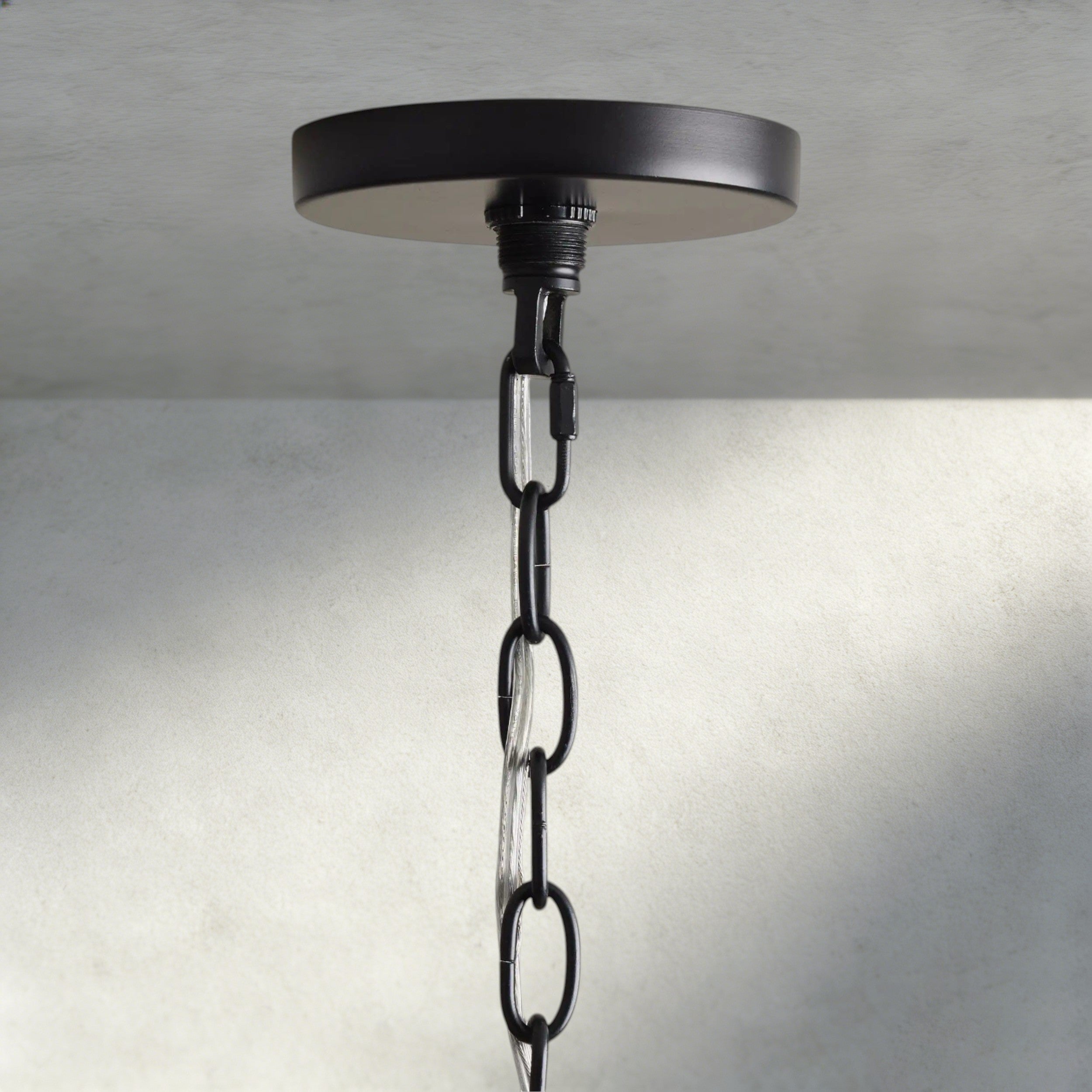 Rosalind Rattan Chandelier in Black