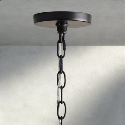 Rosalind Rattan Chandelier in Black