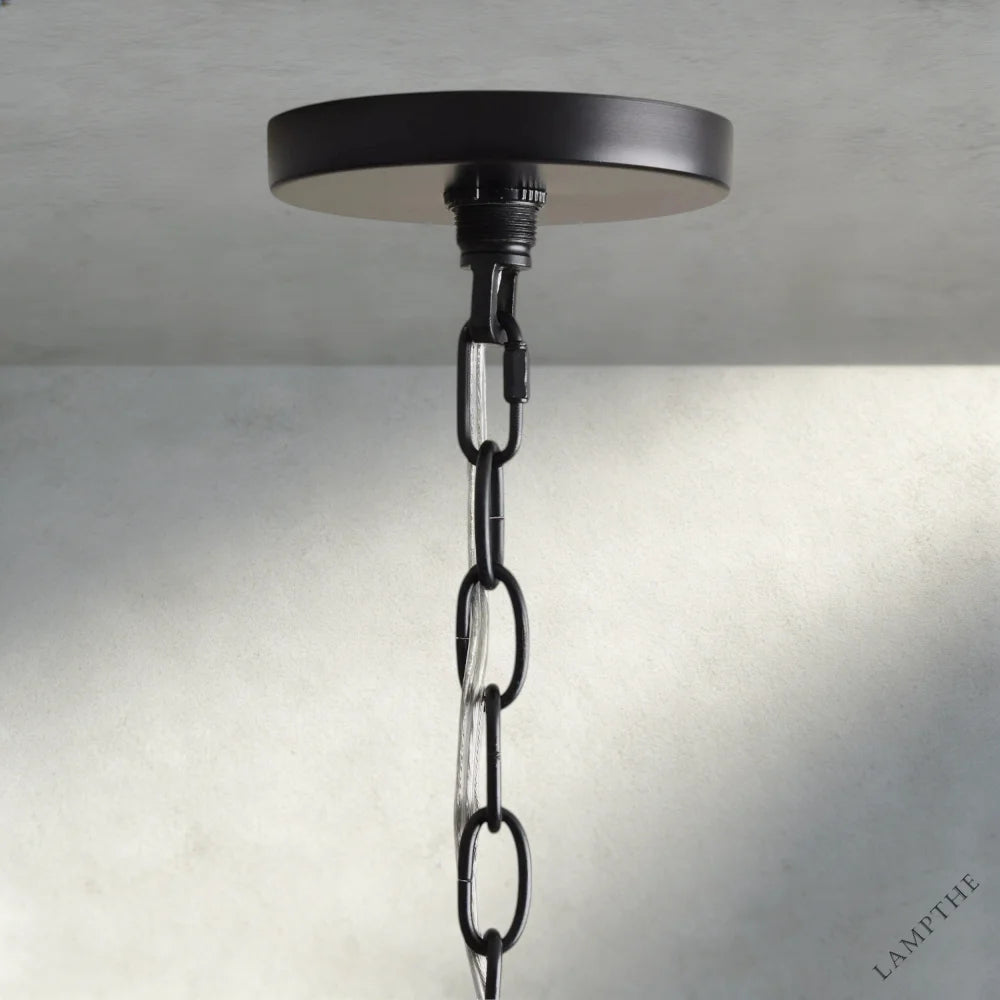 Rosalind Rattan Chandelier in Black