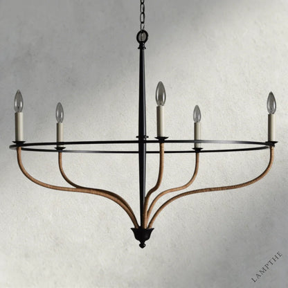 Rosalind Rattan Chandelier in Black