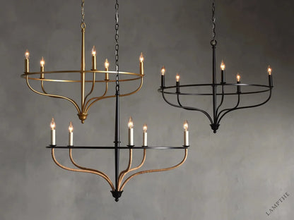 Rosalind Rattan Chandelier in Black