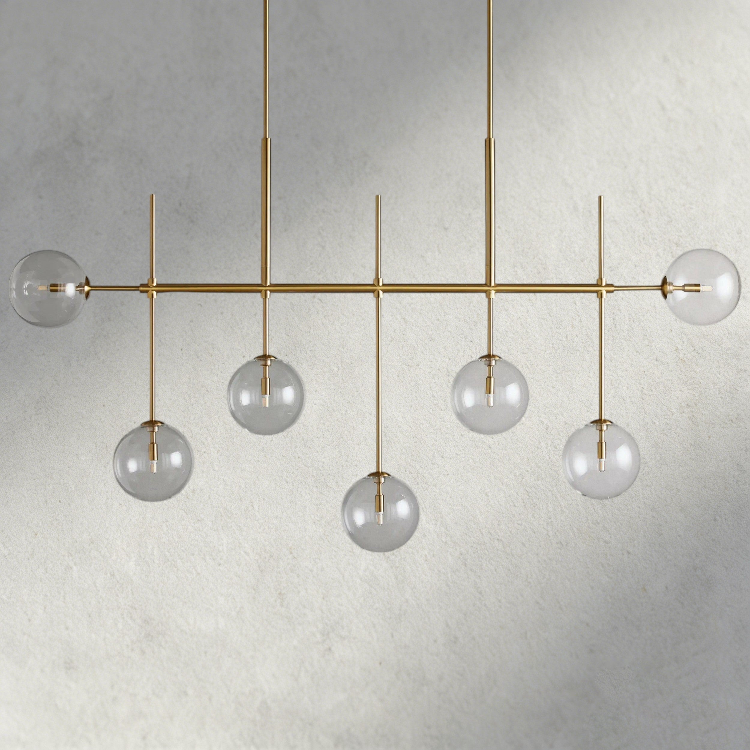 72" / Brass Roscoe Linear Chandelier 60“, 72”