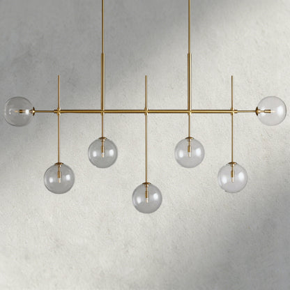 72" / Brass Roscoe Linear Chandelier 60“, 72”