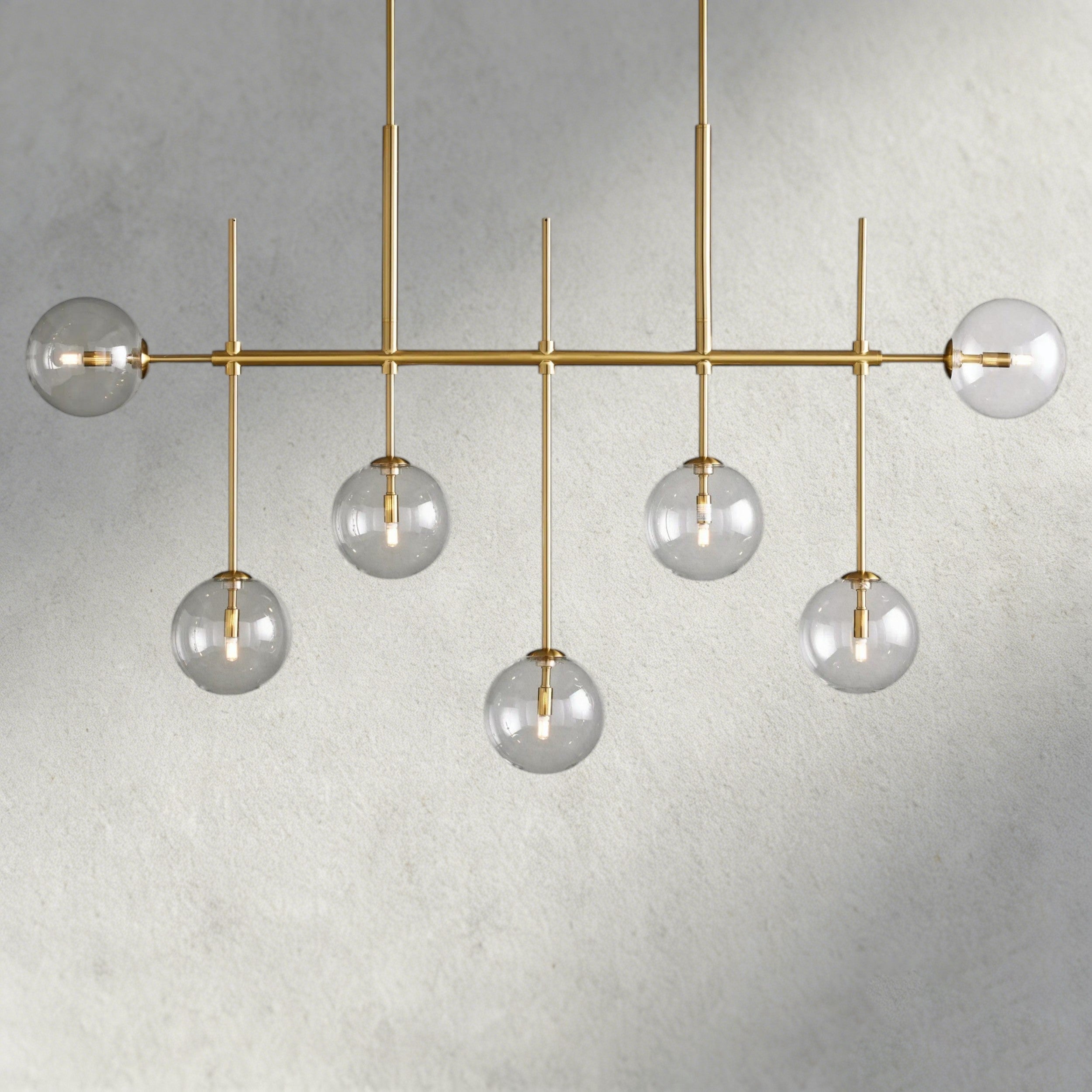 60" / Brass Roscoe Linear Chandelier 60“, 72”