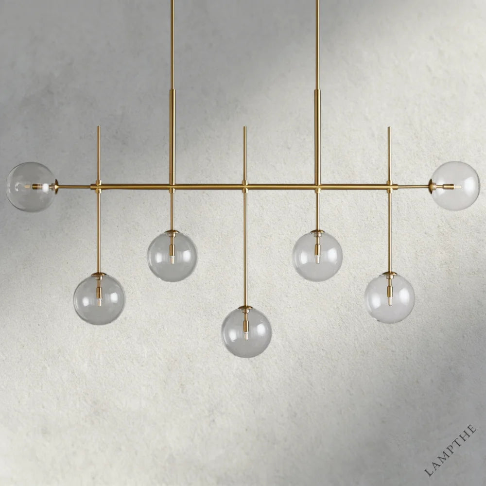 72" / Brass Roscoe Linear Chandelier 60“, 72”