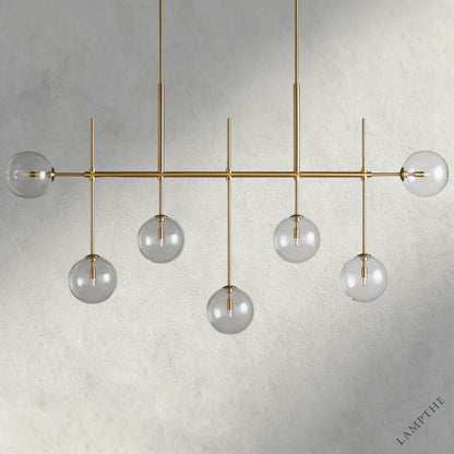 72" / Brass Roscoe Linear Chandelier 60“, 72”